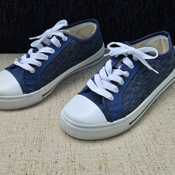 Other - Fast Men Sneaker Canvas Blue/White Shoes Lace Up White Laces White Rubber Toe
